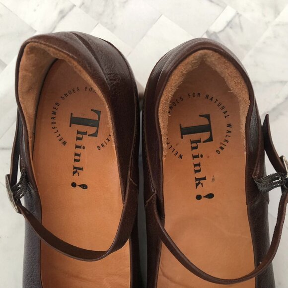 THINK! Mary Jane Leather Heels Size EU=38/ US=7 - Picture 6 of 8
